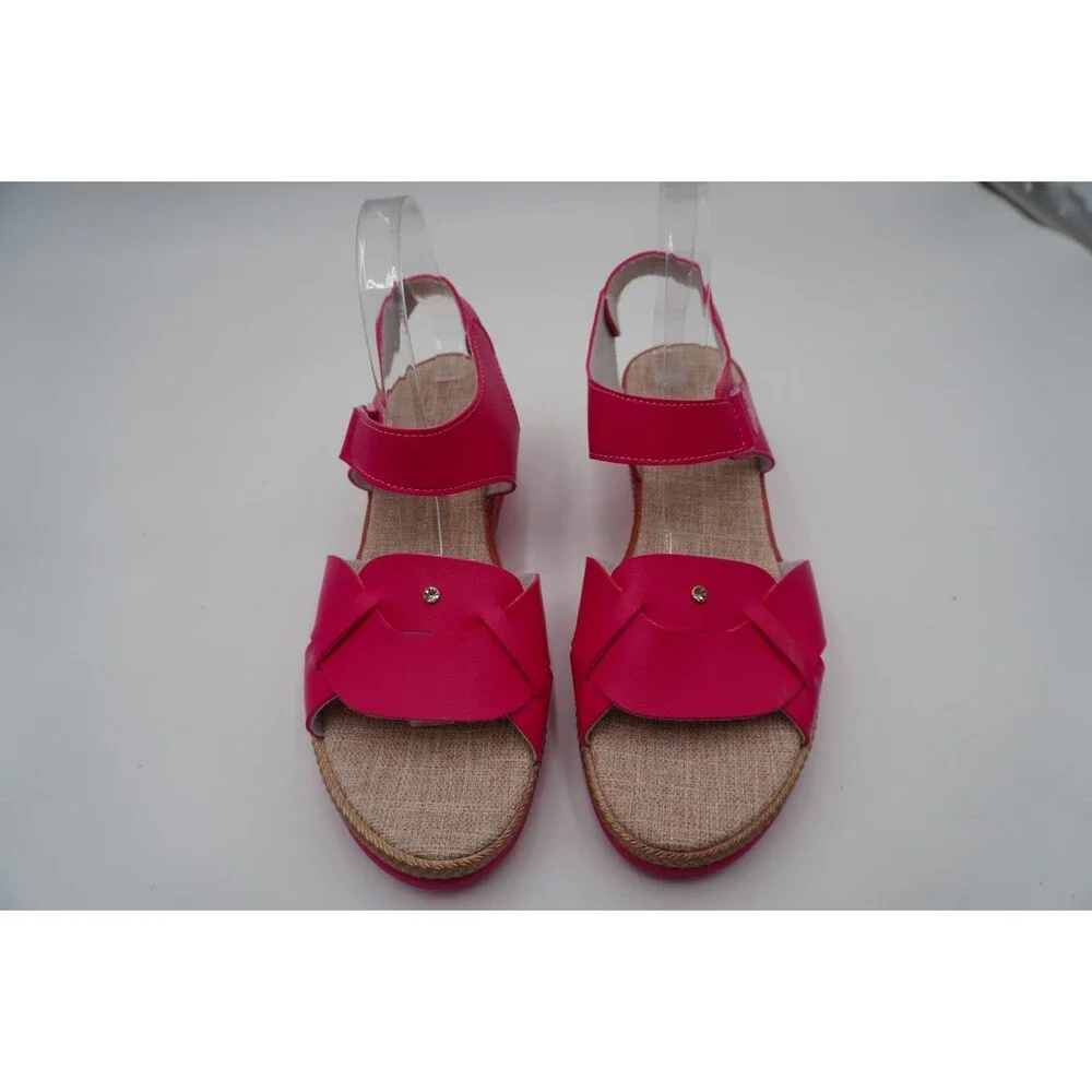 Shein Pink Braid Detail Midsole Espadrille Wedge Sandals Size 43